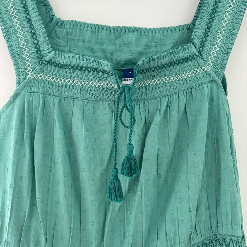 Old Navy Swiss Dot Midi Dress Green Cottagecore Coastal Grandma - Picture 4 of 12